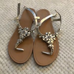 David’s Bridal Silver Sandals